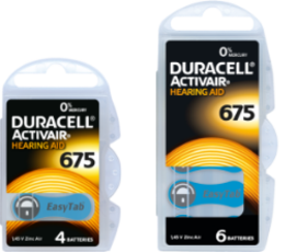Duracell Activair Zink Luft Batterien der Baugröße 675, davon 3 Packungen in mit der Batterie Anzahl von 4 und 6